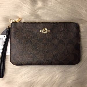 Authentic ✅Coach Double Zip Wristlet Phone Wallet